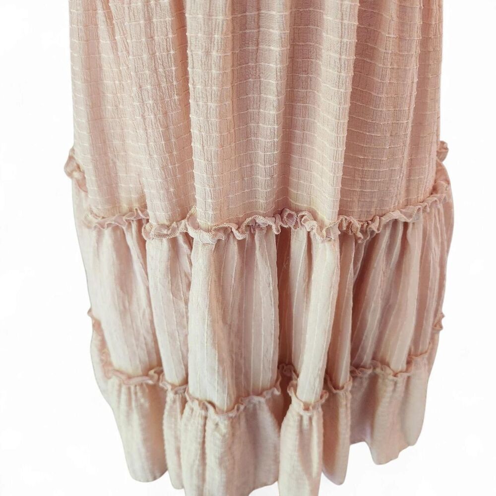 Lulu's - One to Remember Blush Pink Tie-Strap Tiered Babydoll Dress S - Picture 3 of 8